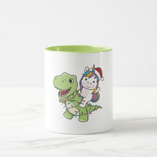 Dinosaur Christmas Unicorn Winter T-Rex Dino Adult Tasse (Zentrum)