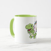 Dinosaur Christmas Unicorn Winter T-Rex Dino Adult Tasse (Vorderseite Links)