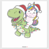Dinosaur Christmas Unicorn Winter T-Rex Dino Aufkleber (Blatt)