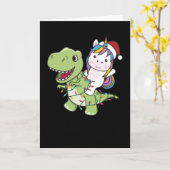 Dinosaur Christmas Unicorn Winter T-Rex Dino Karte (Gelbe Blume)