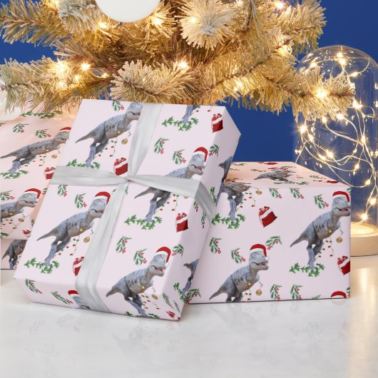 Dinosaur Christmas Wrapping Paper Roll Geschenkpapier (Feiertage)