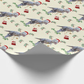 Dinosaur Christmas Wrapping Paper Roll Geschenkpapier (Ecke)