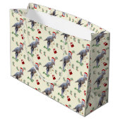 Dinosaur Christmas Wrapping Paper Roll Große Geschenktüte (Rückseite Schrägansicht)