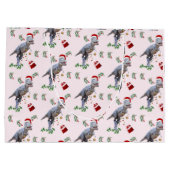 Dinosaur Christmas Wrapping Paper Roll Große Geschenktüte (Rückseite)
