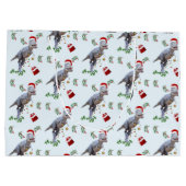 Dinosaur Christmas Wrapping Paper Roll Große Geschenktüte (Rückseite)