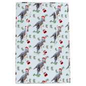 Dinosaur Christmas Wrapping Paper Roll Mittlere Geschenktüte (Vorderseite)