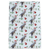 Dinosaur Christmas Wrapping Paper Roll Mittlere Geschenktüte (Rückseite)