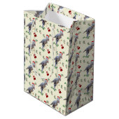 Dinosaur Christmas Wrapping Paper Roll Mittlere Geschenktüte (Rückseite Schrägansicht)