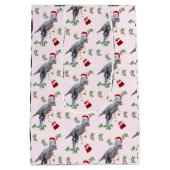 Dinosaur Christmas Wrapping Paper Roll Mittlere Geschenktüte (Rückseite)