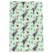 Dinosaur Christmas Wrapping Paper Roll Mittlere Geschenktüte (Vorderseite)