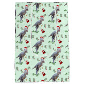 Dinosaur Christmas Wrapping Paper Roll Mittlere Geschenktüte (Rückseite)