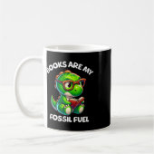 Dinosaur Ck To School Reading Books Funny Quote Kaffeetasse (Links)