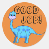 Dinosaur Classic Round Sticker (Vorderseite)