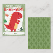 Dinosaur Classroom Valentine's Day Card Mitteilungskarte (Vorne/Hinten)