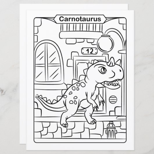 Dinosaur Coloring Page - Carnotaurus (Vorne/Hinten)