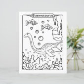 Dinosaur Coloring Page - Elasmosaurus (Stehend Vorderseite)