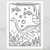 Dinosaur Coloring Page - Elasmosaurus (Vorderseite)