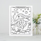 Dinosaur Coloring Page - Ichtyosaurus (Stehend Vorderseite)