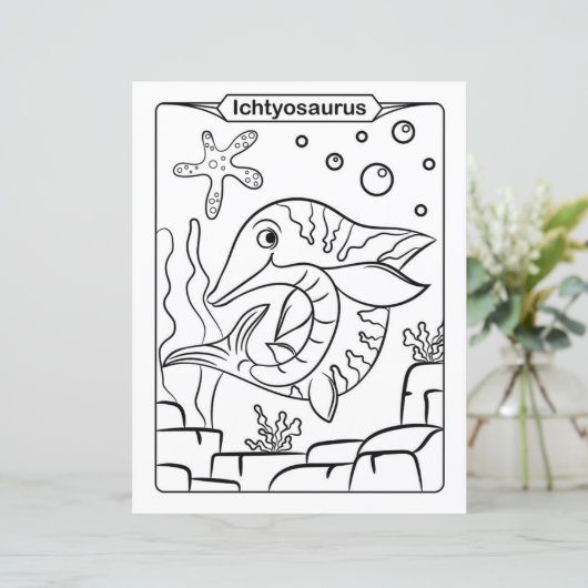 Dinosaur Coloring Page - Ichtyosaurus (Stehend Vorderseite)