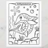 Dinosaur Coloring Page - Ichtyosaurus (Vorderseite)