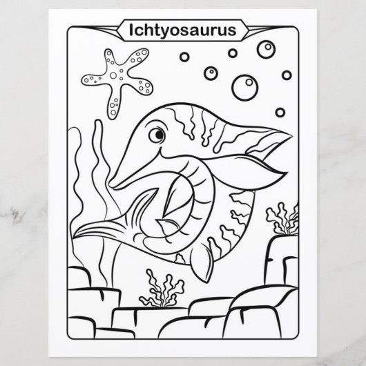 Dinosaur Coloring Page - Ichtyosaurus (Vorderseite)