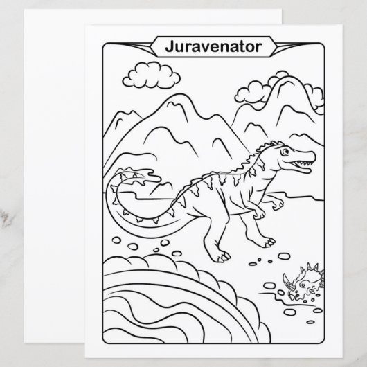Dinosaur Coloring Page - Juravenator (Vorne/Hinten)