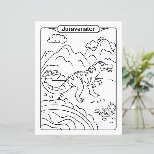 Dinosaur Coloring Page - Juravenator (Stehend Vorderseite)