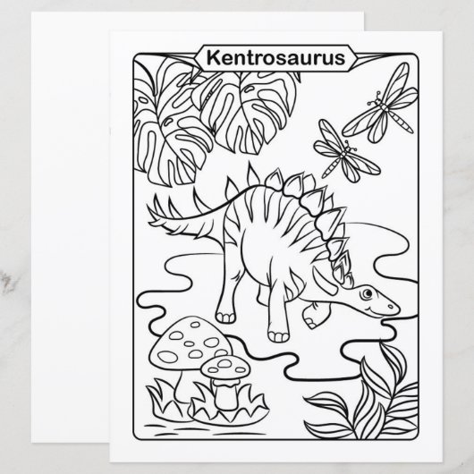 Dinosaur Coloring Page - Kentrosaurus (Vorne/Hinten)