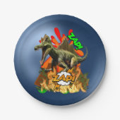 Dinosaur Comic art vulcano zap prähistorisches Tie Pappteller (Vorderseite)