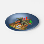 Dinosaur Comic art vulcano zap prähistorisches Tie Pappteller (Schrägansicht)