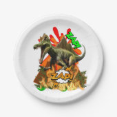 Dinosaur Comic art vulcano zap prähistorisches Wei Pappteller (Vorderseite)