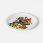 Dinosaur Comic art vulcano zap prähistorisches Wei Pappteller (Schrägansicht)