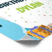 Dinosaur Confetti Themed Kindergeburtstag Willkomm Poster (Ecke)