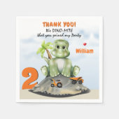 Dinosaur Construction Boy Birthday Serviette (Vorderseite)