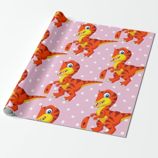 Dinosaur Cool T Rex Girl Geschenkpapier (Ungerollt)