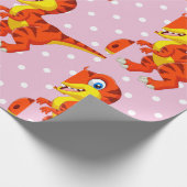 Dinosaur Cool T Rex Girl Geschenkpapier (Ecke)
