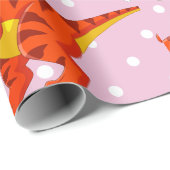 Dinosaur Cool T Rex Girl Geschenkpapier (Rolleneckpunkt)