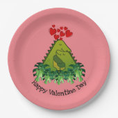 Dinosaur Couple Paper Plate Pappteller (Vorderseite)