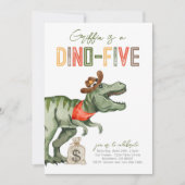 Dinosaur Cowboy 5. Geburtstag Einladung (Vorderseite)