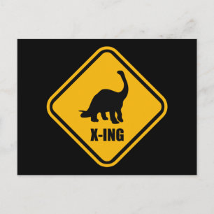 Dinosaur Crossing Street Sign Postkarte