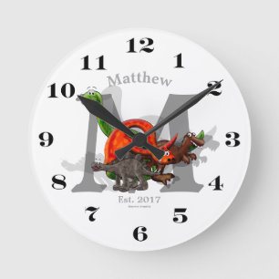 Dinosaur Custom Runde Wanduhr