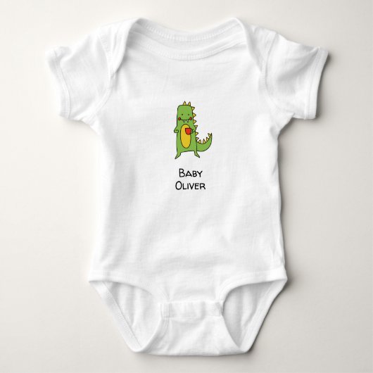 dinosaur customised baby boy baby grow baby strampler (Vorderseite)
