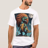 Dinosaur Cyber Warrior Futuristic Sci-Fi Art T-Shi T-Shirt (Vorderseite)