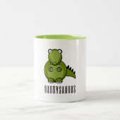 Dinosaur Daddysaurus Daddy Vathers Day Familienges Zweifarbige Tasse (Mittel)