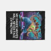 Dinosaur Dance Funny Dancing Dino  Fleecedecke (Vorderseite (Horizontal))
