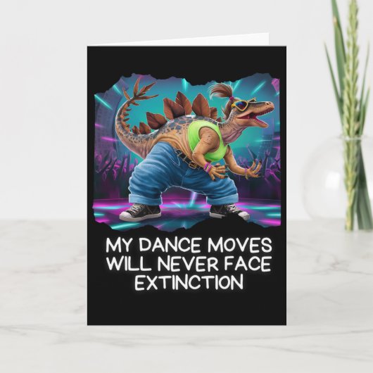 Dinosaur Dance Funny Dancing Dino Karte (Vorderseite)