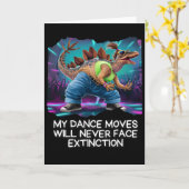 Dinosaur Dance Funny Dancing Dino Karte (Gelbe Blume)