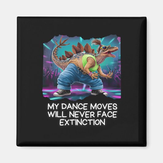 Dinosaur Dance Funny Dancing Dino Magnet (Vorne)