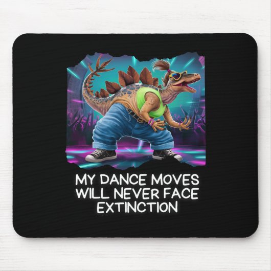 Dinosaur Dance Funny Dancing Dino  Mousepad (Vorne)