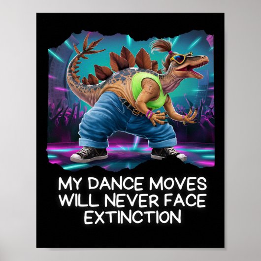 Dinosaur Dance Funny Dancing Dino  Poster (Vorne)